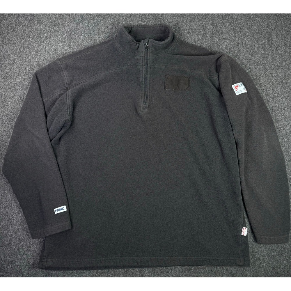 Tyndale FR 17 Cal Classic Casual 1/4 Zip Pullover Charcoal Black Sz 2XL USA Made